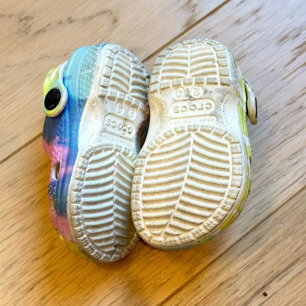 Crocs Toddler Pastel Tie Dye Infant Shoe Size 2–3